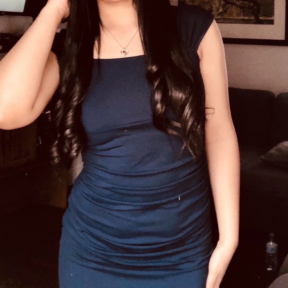 SHEIN Navy Blue Long Sleeve Dress